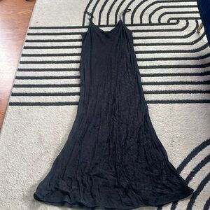 Black leopard print slip dress